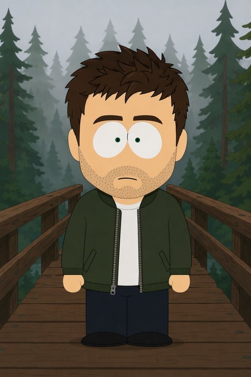 Forest bridge portrait
